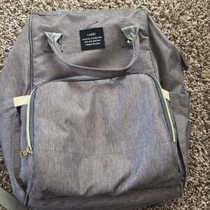 Grey multi pocket diaper bag